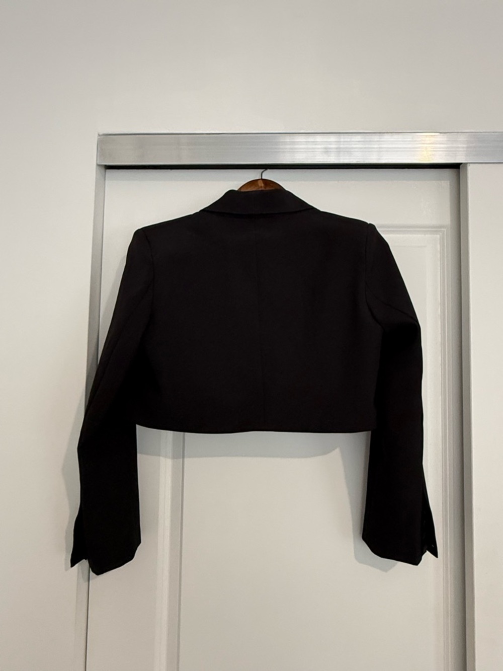 Black Embellished Mini Skirt and Blazer Set with Crystal Bunny Appliqués - Picture 4 of 5